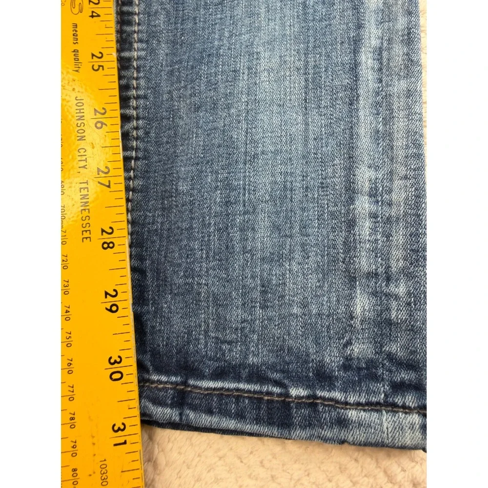 Rock Revival Muna Mid-Rise Skinny Jeans Blue Embroidered Pockets 27